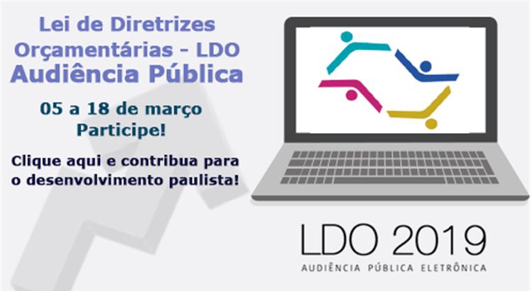 Participe da Audiência Pública Eletrônica para a elaboração do Projeto de Lei de Diretrizes Orçamentárias de 2019!