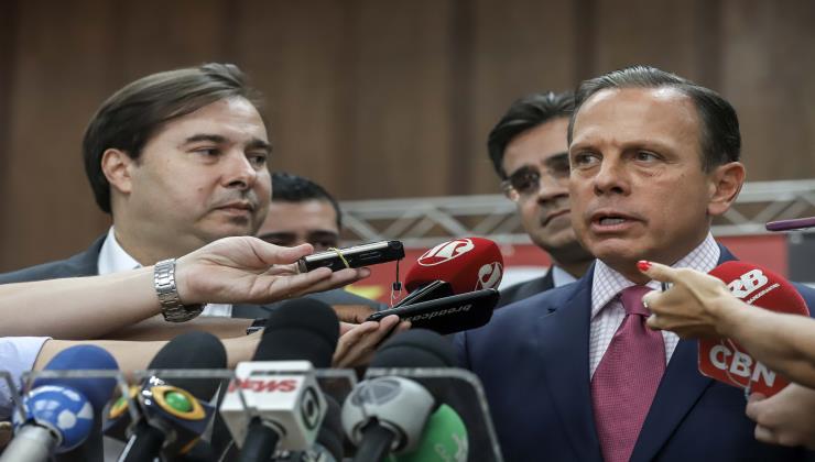 Governador João Doria recebe visita do deputado federal Rodrigo Maia